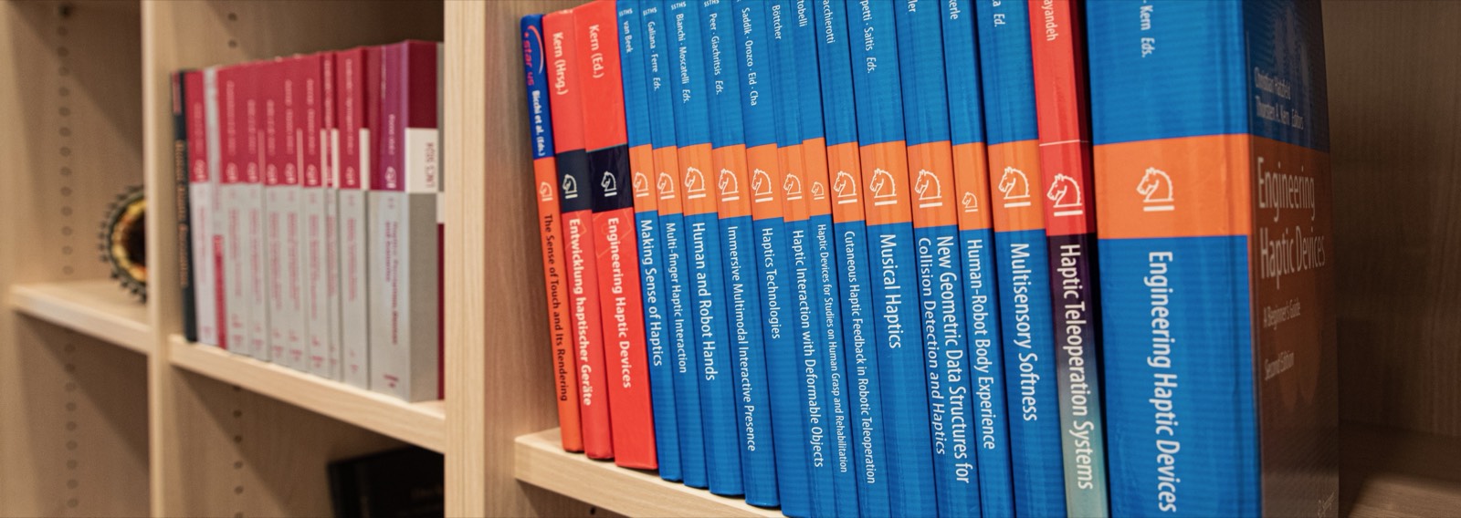 Bookshelf with the Springer haptics series